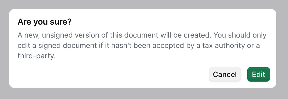 Remove signatures dialog