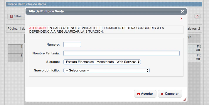 Monotributista point of sale