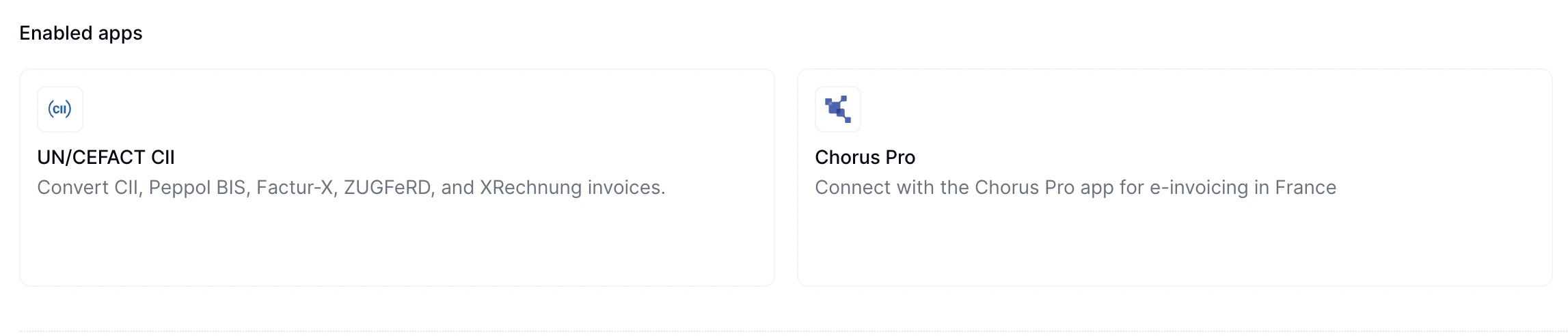 Chorus Pro app connected
