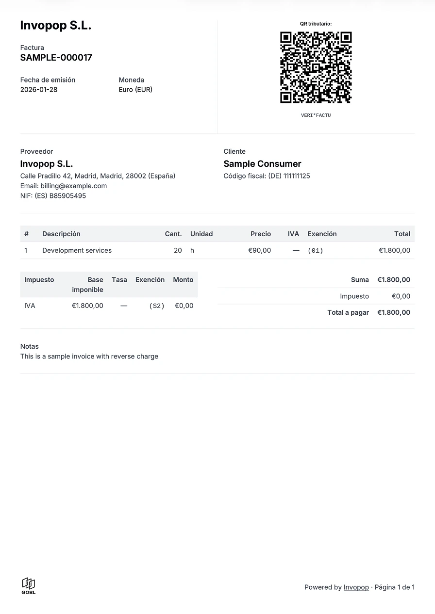Example PDF invoice