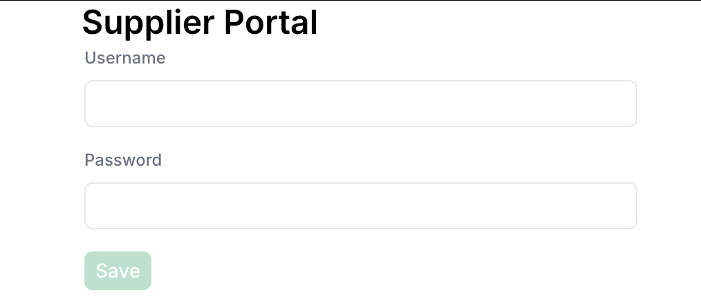 Supplier registration in progress