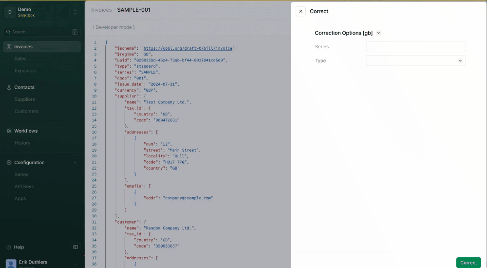 Build invoice