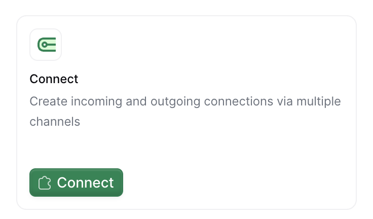 Connect app card in the apps directory