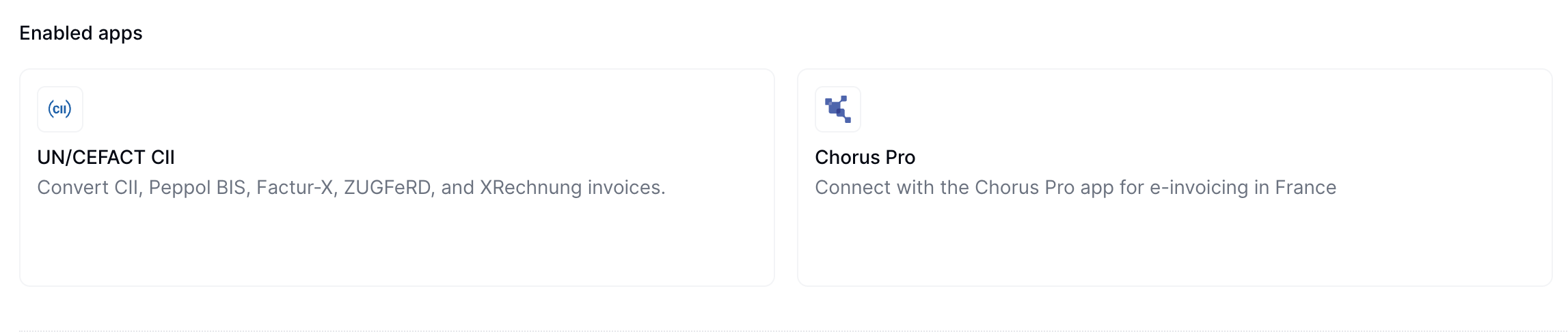 Chorus Pro app connected