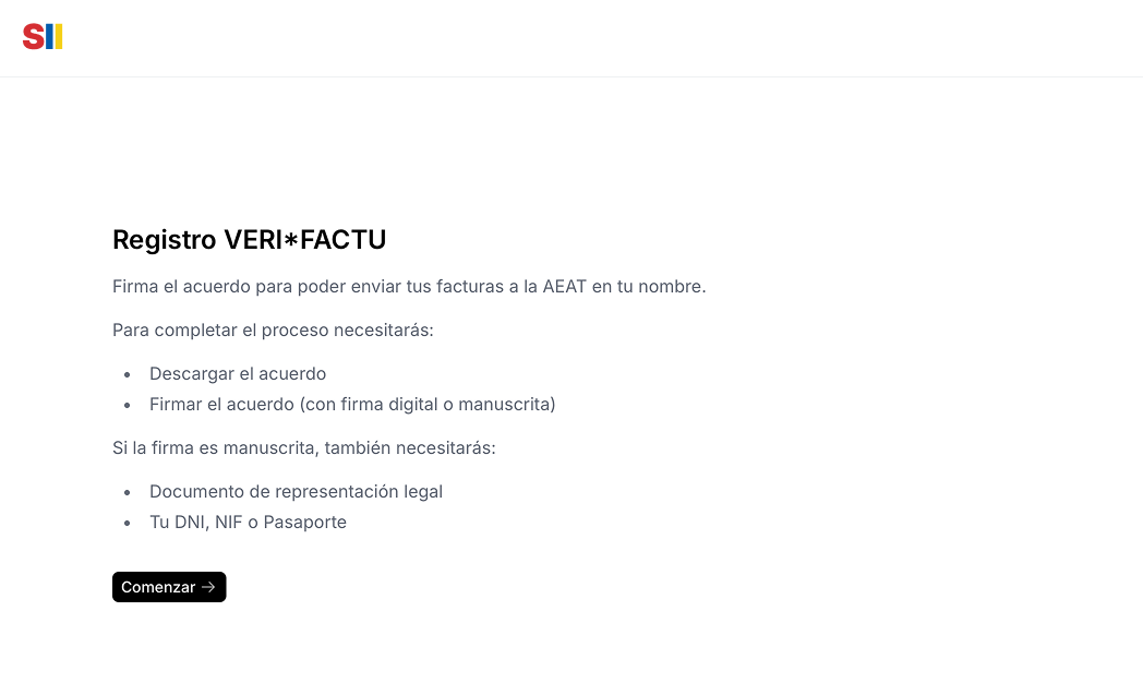 Supplier registration wizard
