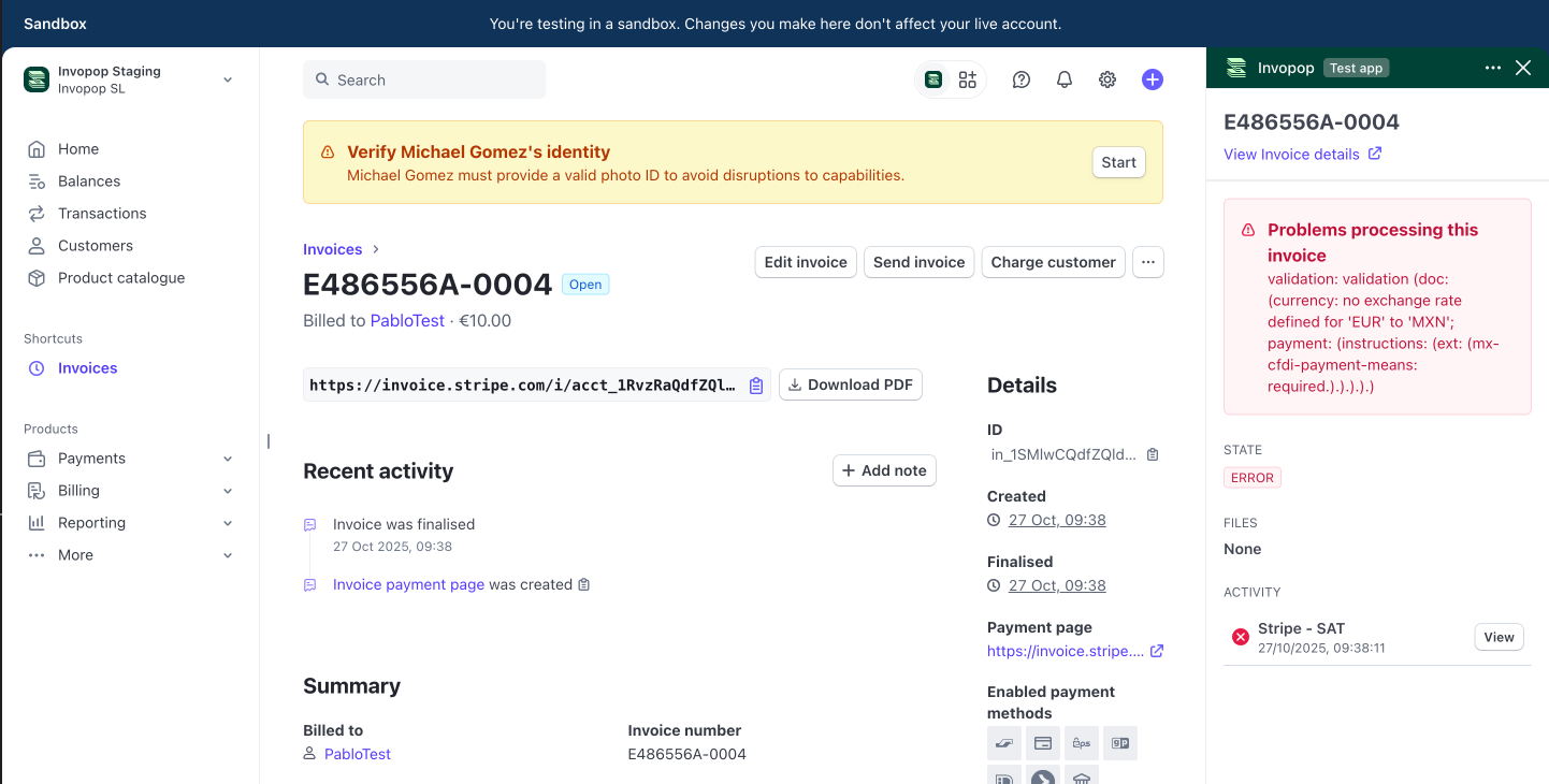 stripe retry invoice