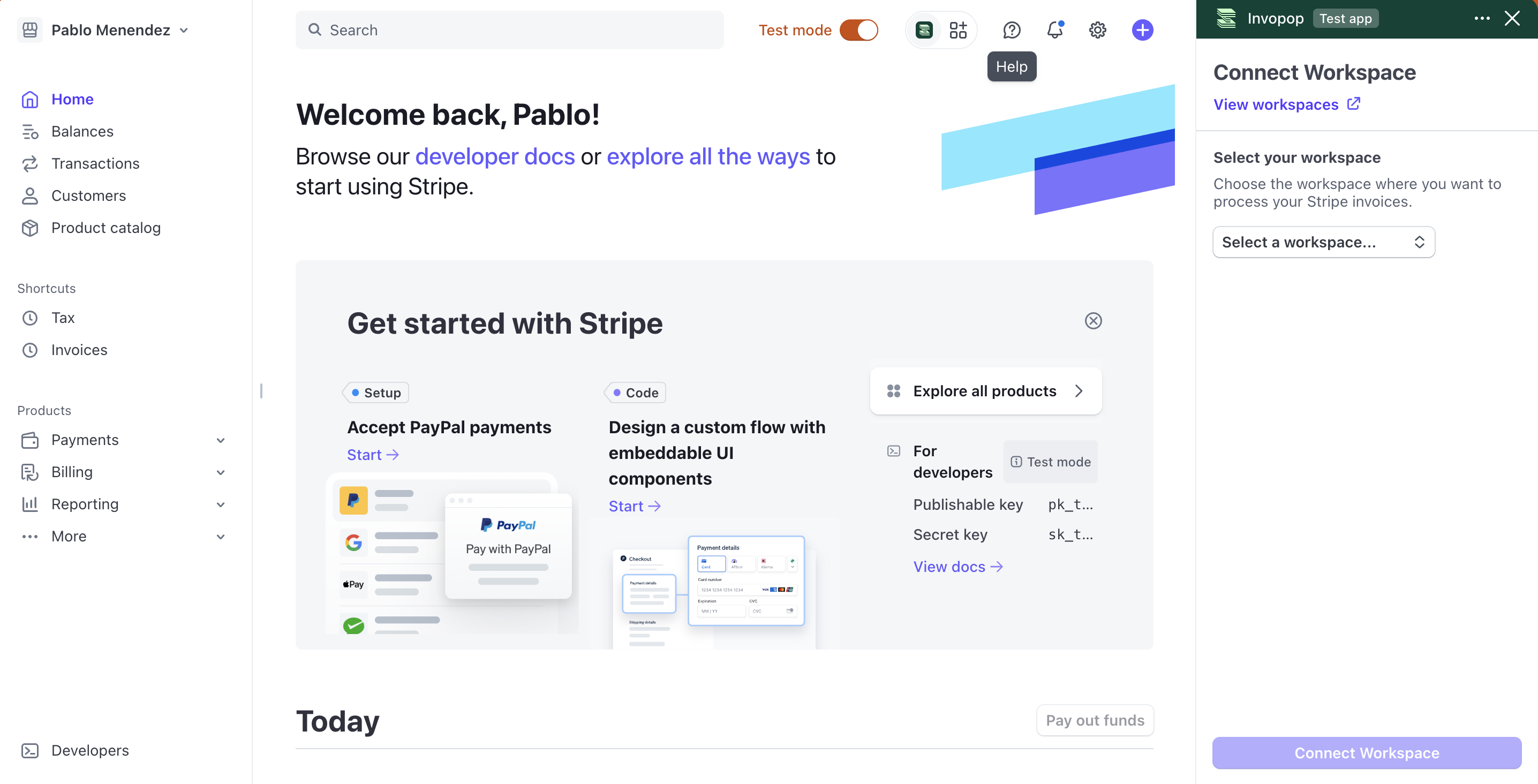 stripe select workspace