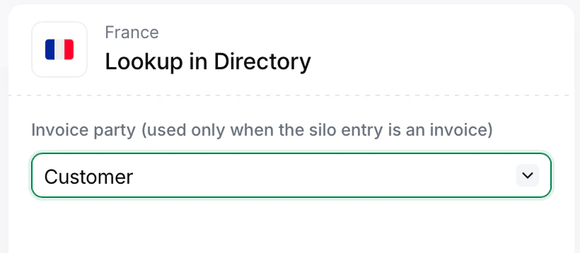 Configure the Lookup in Directory step for invoices