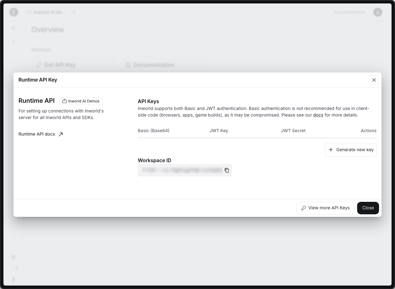 Developer Quickstart - Inworld AI Documentation