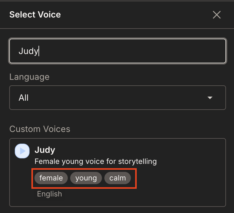 Saved voice tags