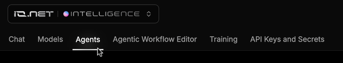 Agents Tab in the Navigation Bar