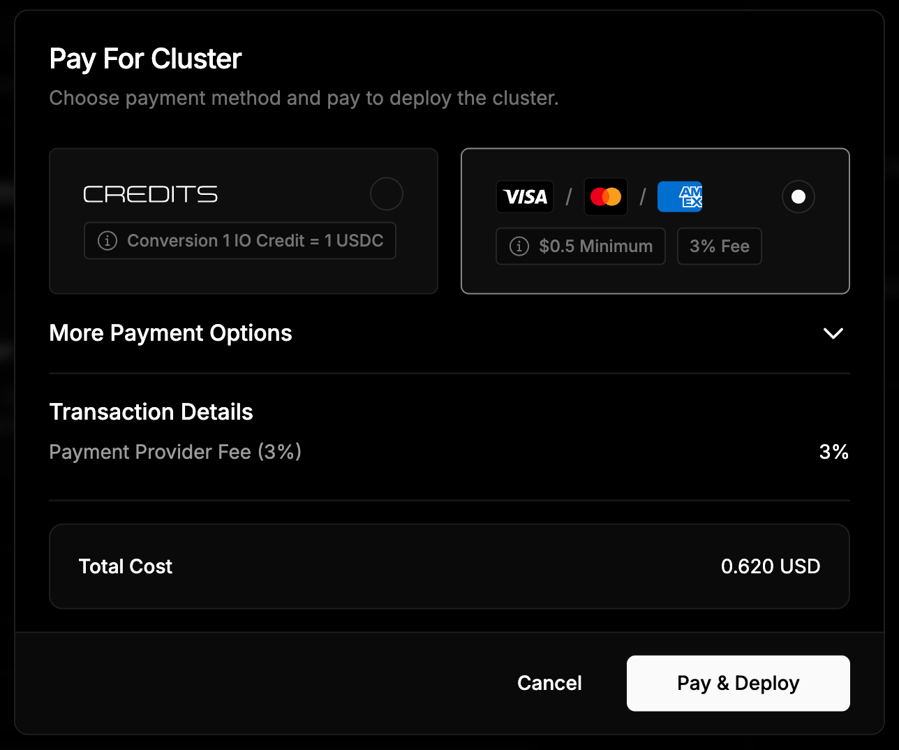 IO Cloud VM Payment Pn
