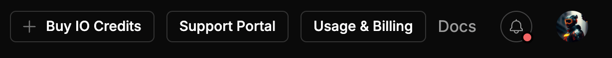 IO Credits Nav Bar