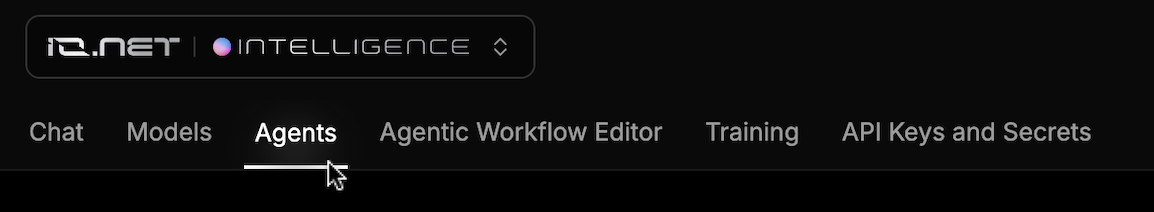 Agents Tab in the Navigation Bar