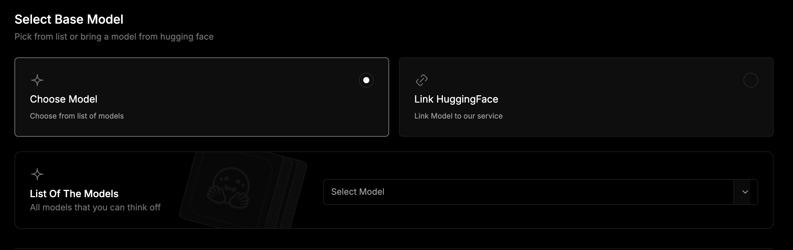 TaaS Choose Preloaded Model