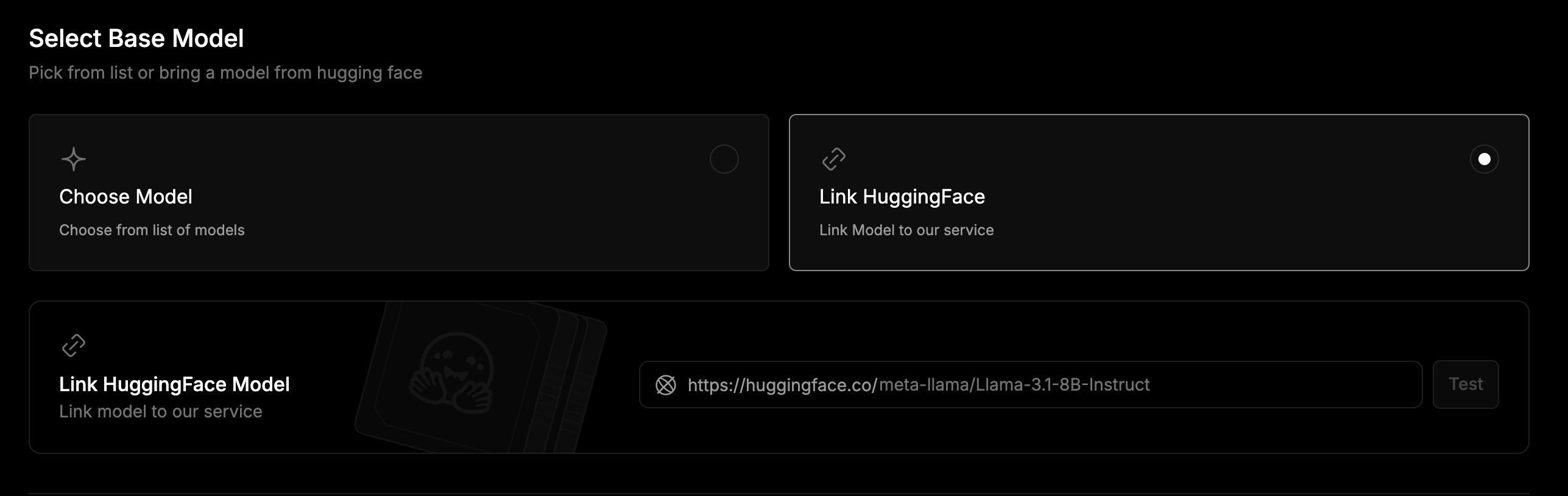 TaaS Select Model - Import from Hugging Face Link