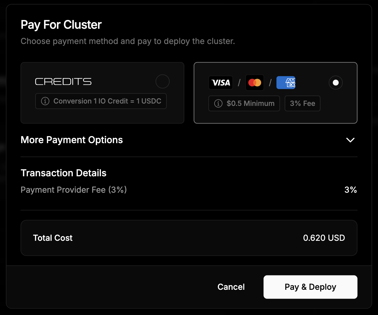 IO Cloud VM Payment Pn