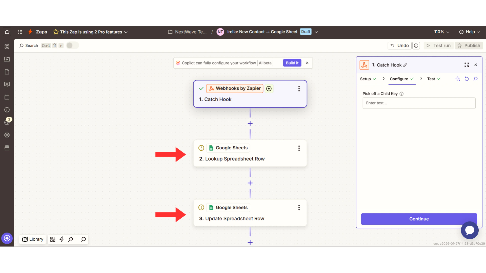 Search and Update Zap structure