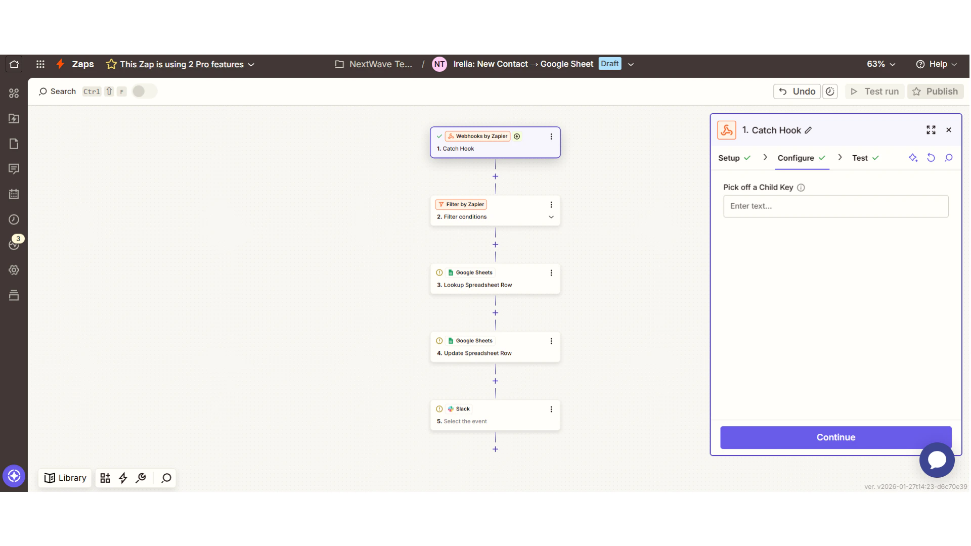 Multi-step Zap with multiple actions
