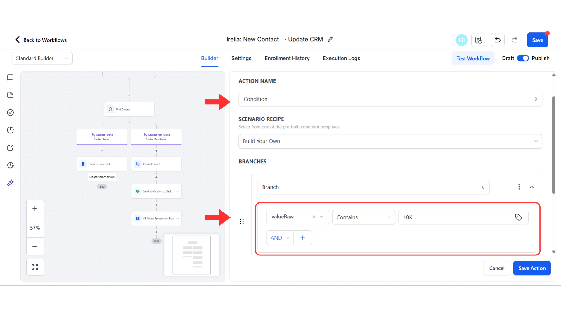 GHL If/Else condition interface