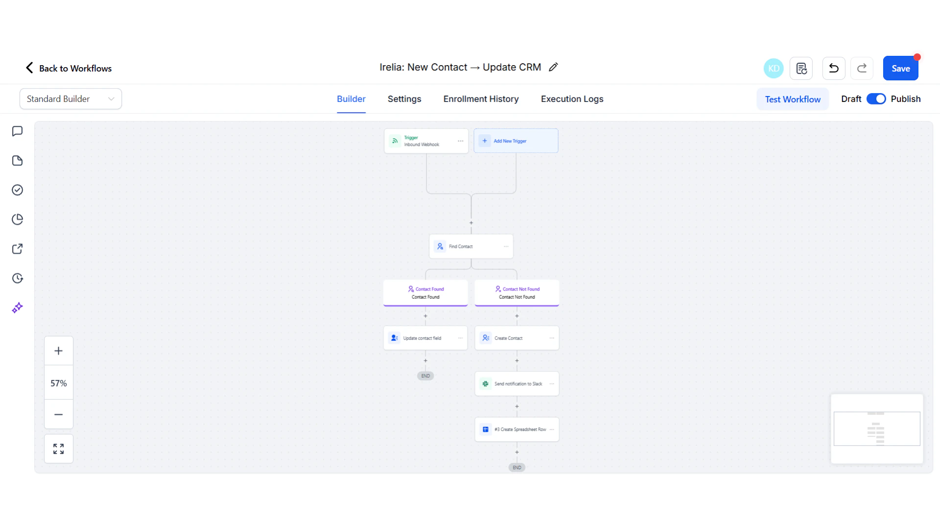 Multi-step workflow with multiple actions in sequence