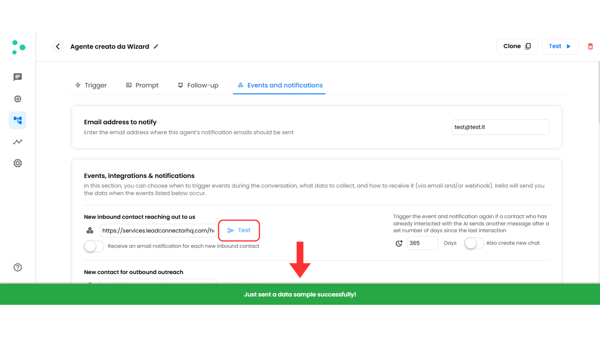 Irelia showing test success confirmation