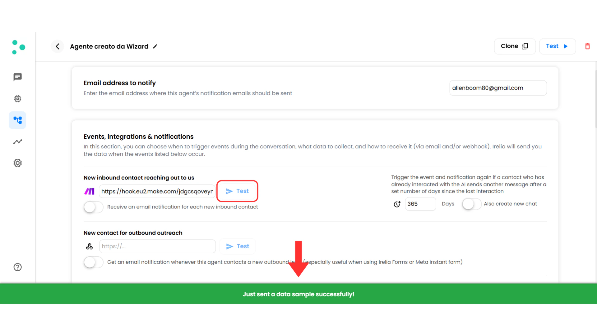 Irelia test success confirmation