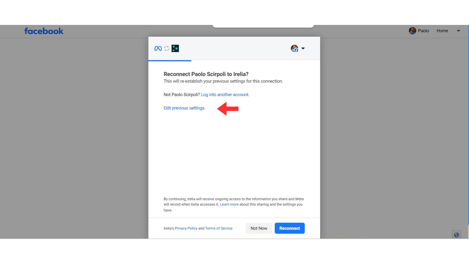 Reconnect to Irelia screen