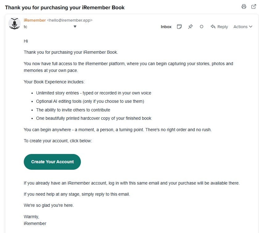 Welcome Email