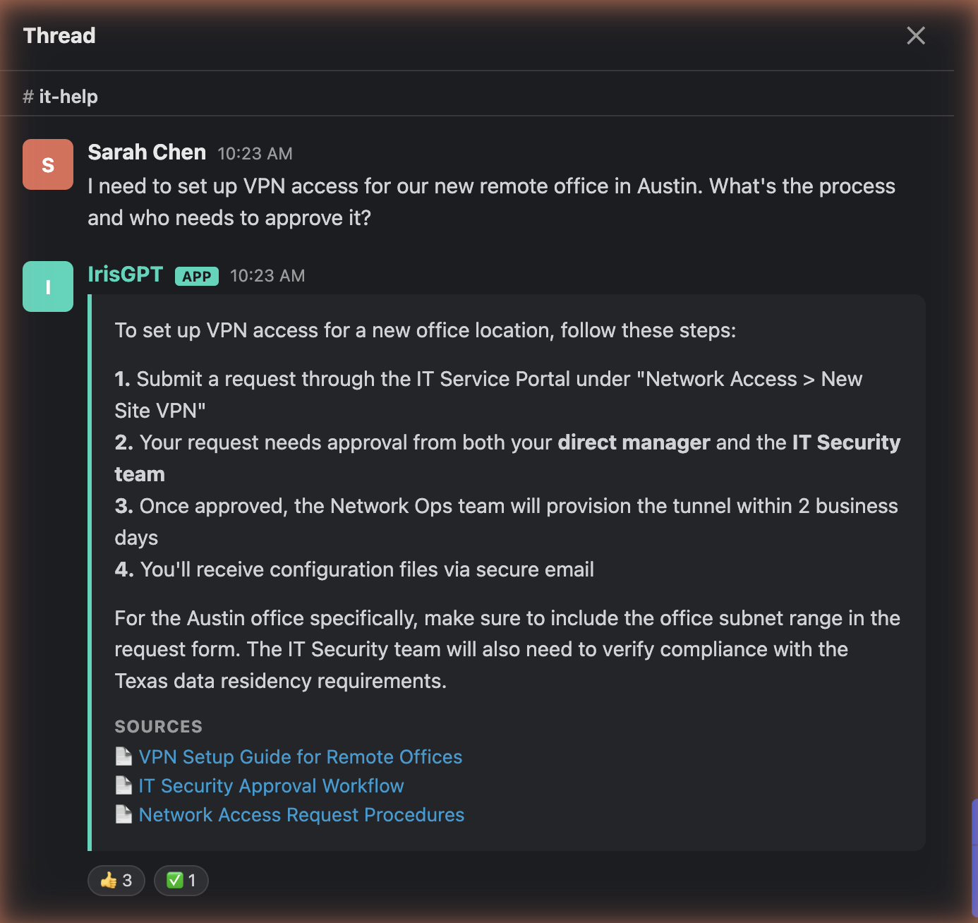 IrisAgent bot for Slack