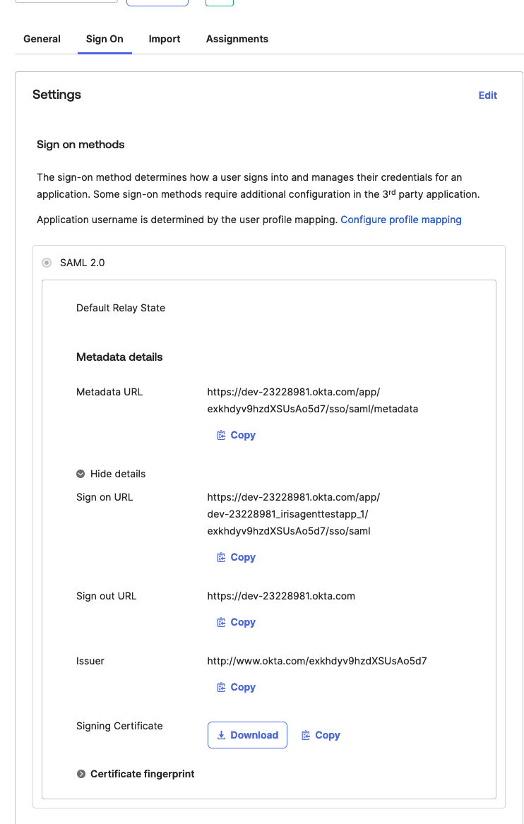 IrisAgent Okta SSO integration