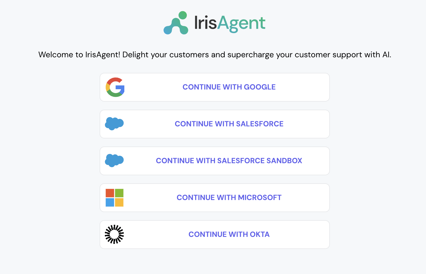 IrisAgent web login