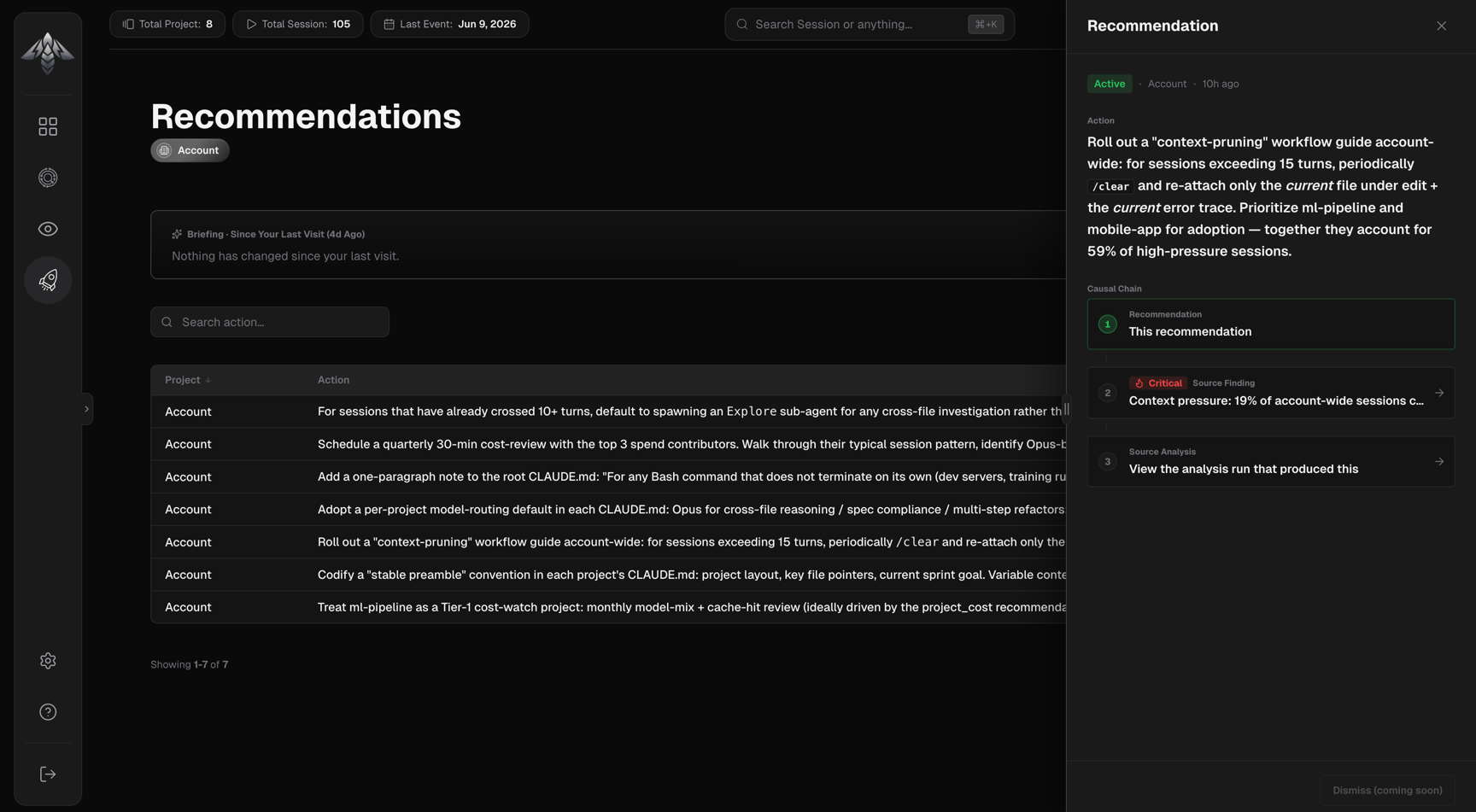 IronBee Console — Account Recommendations