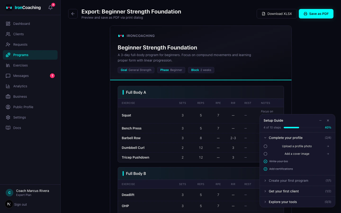 Program Export Preview