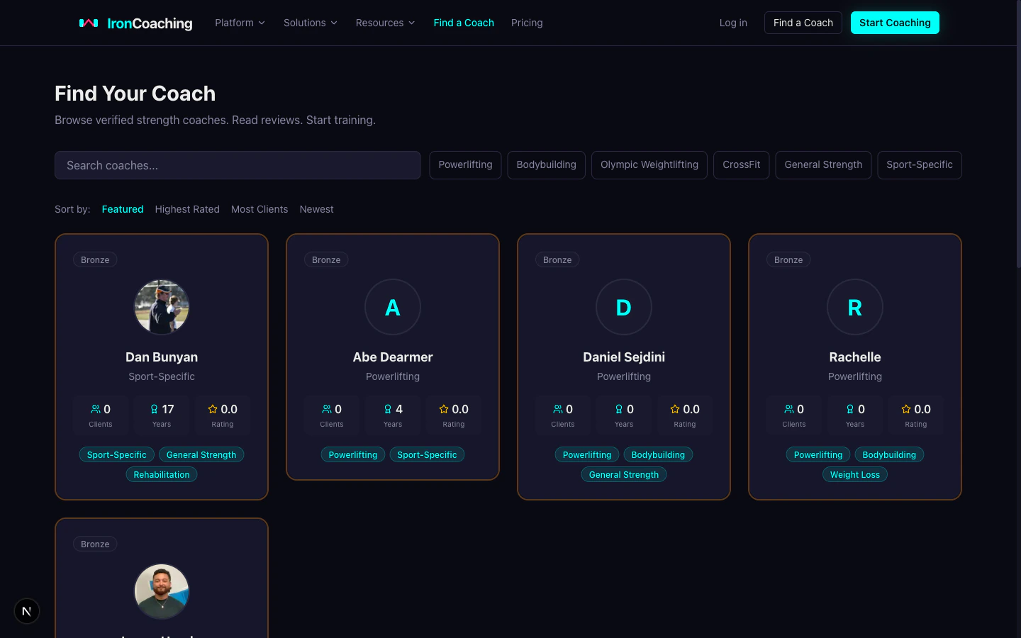 IronCoaching Marketplace