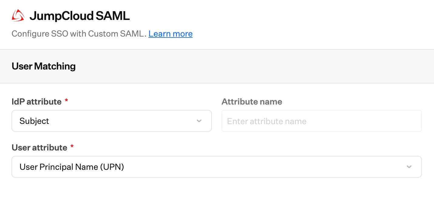 Iru Endpoint User attribute set to User Principal Name UPN