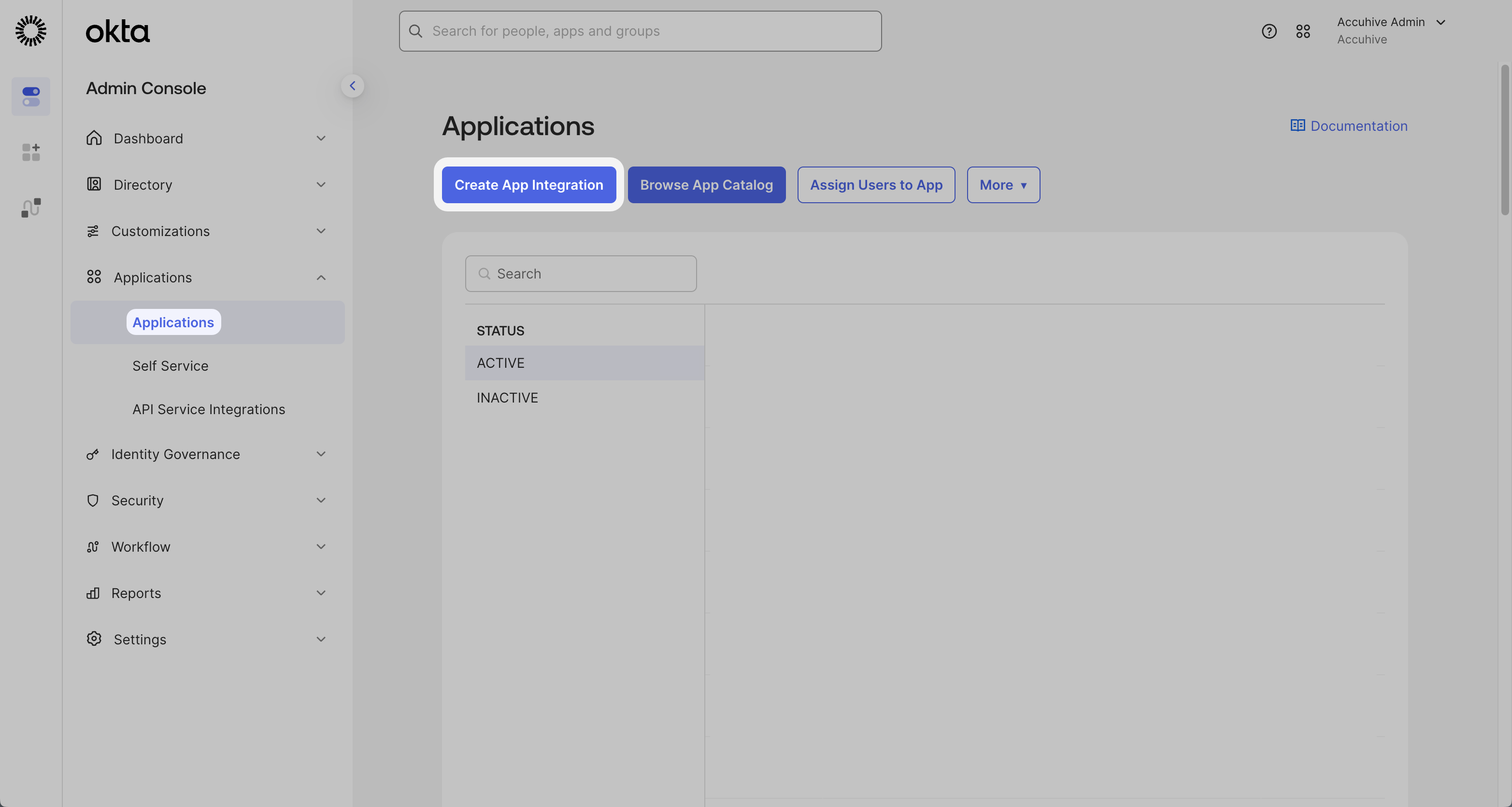 Okta Admin Console Create App Integration