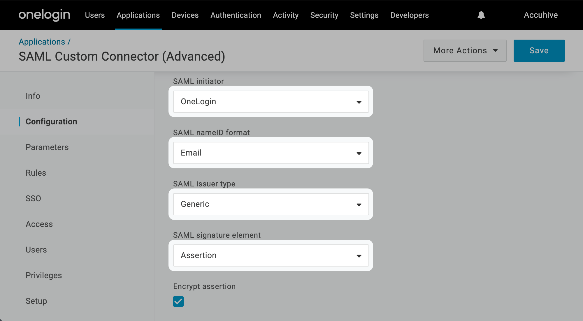 OneLogin SAML initiator nameID format issuer signature Assertion