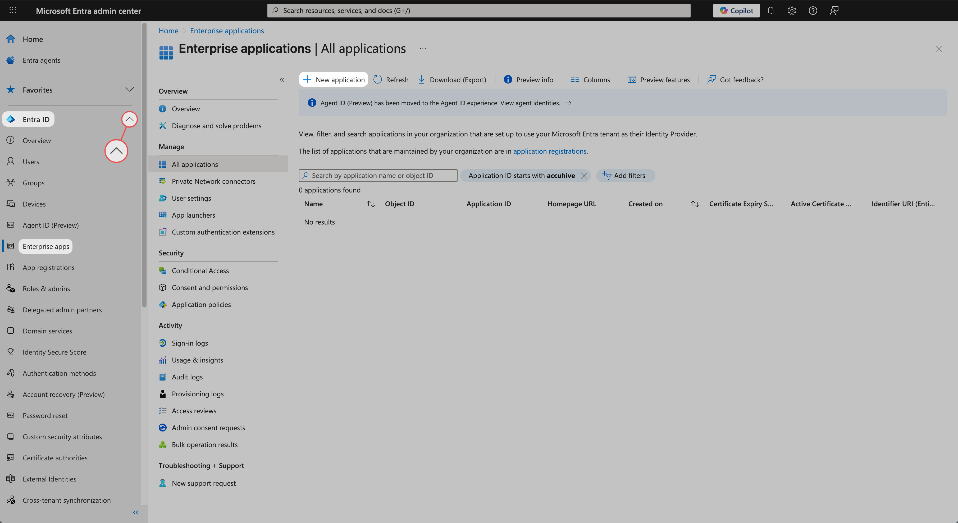 Entra ID Enterprise apps New application