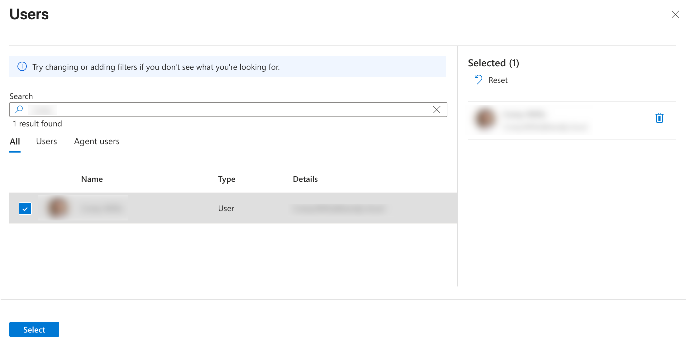 Entra ID Select users and groups then Select