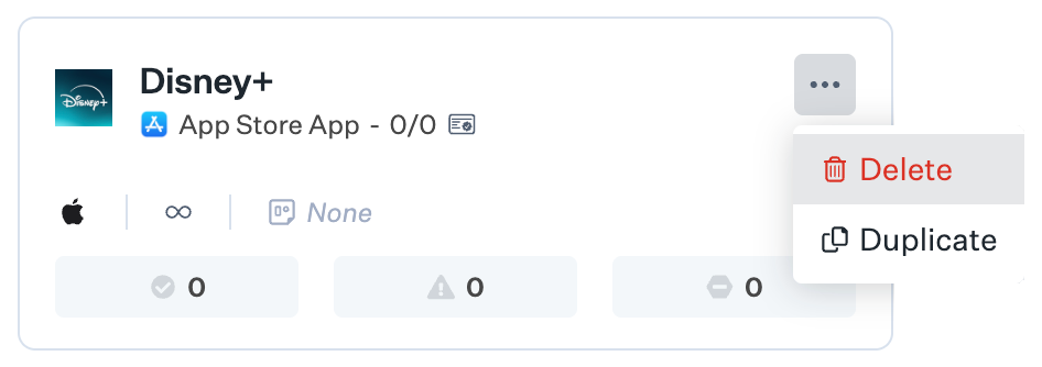 Library app tile menu showing Delete option for removing App Store app from the Library