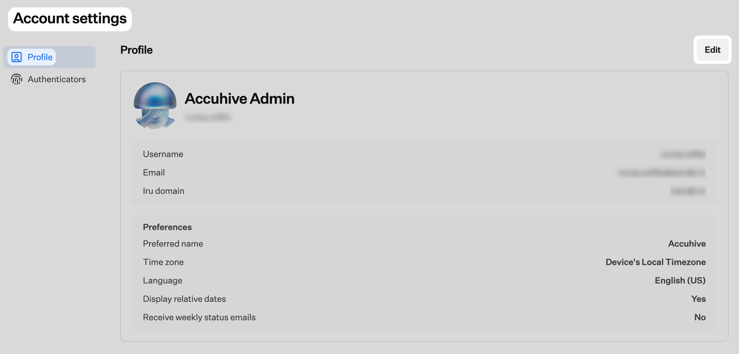 My Account page in edit mode after choosing Edit, with profile photo controls