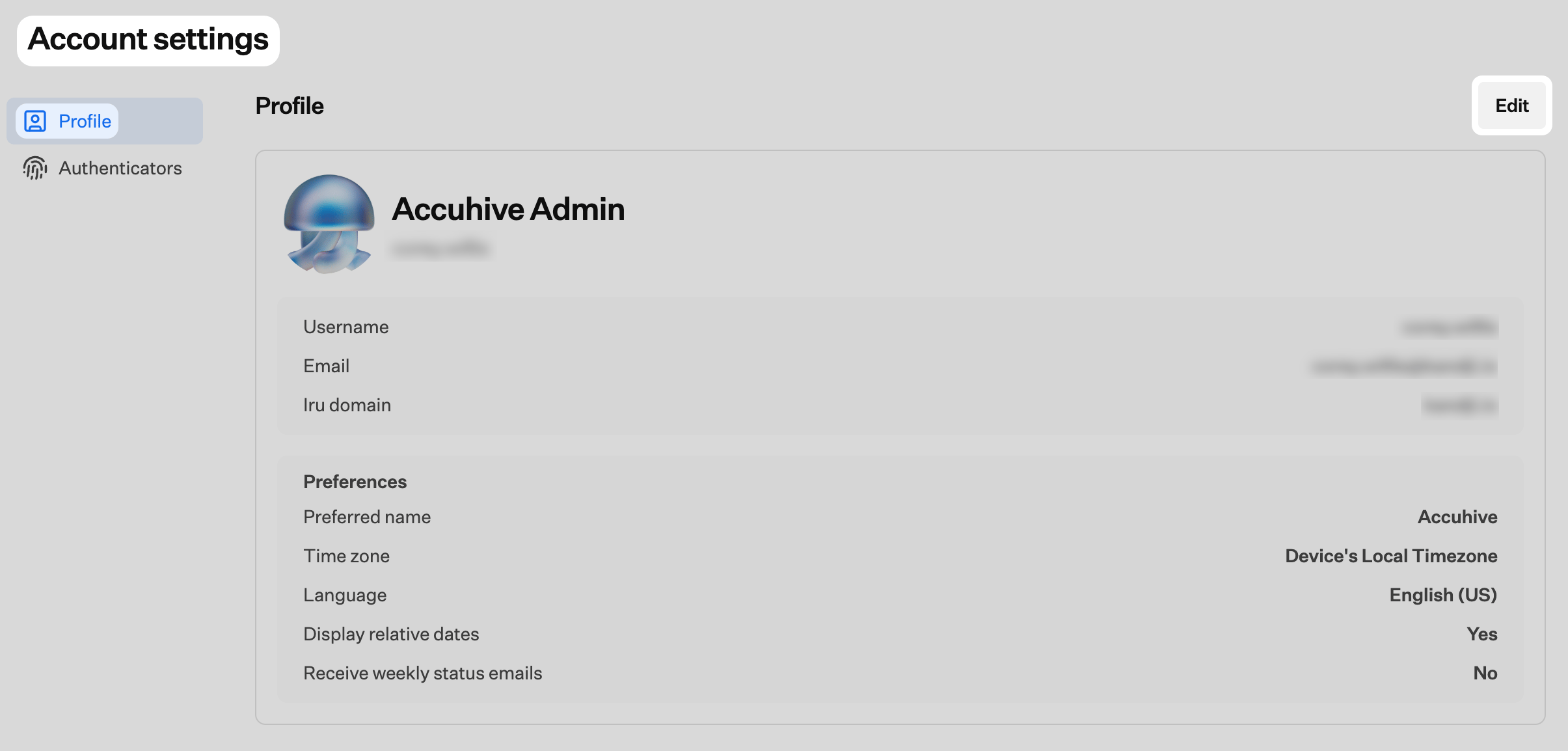 My Account page in edit mode after choosing Edit, with profile photo controls
