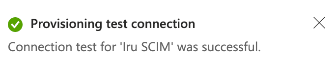 Microsoft Entra ID Provisioning test connection success message