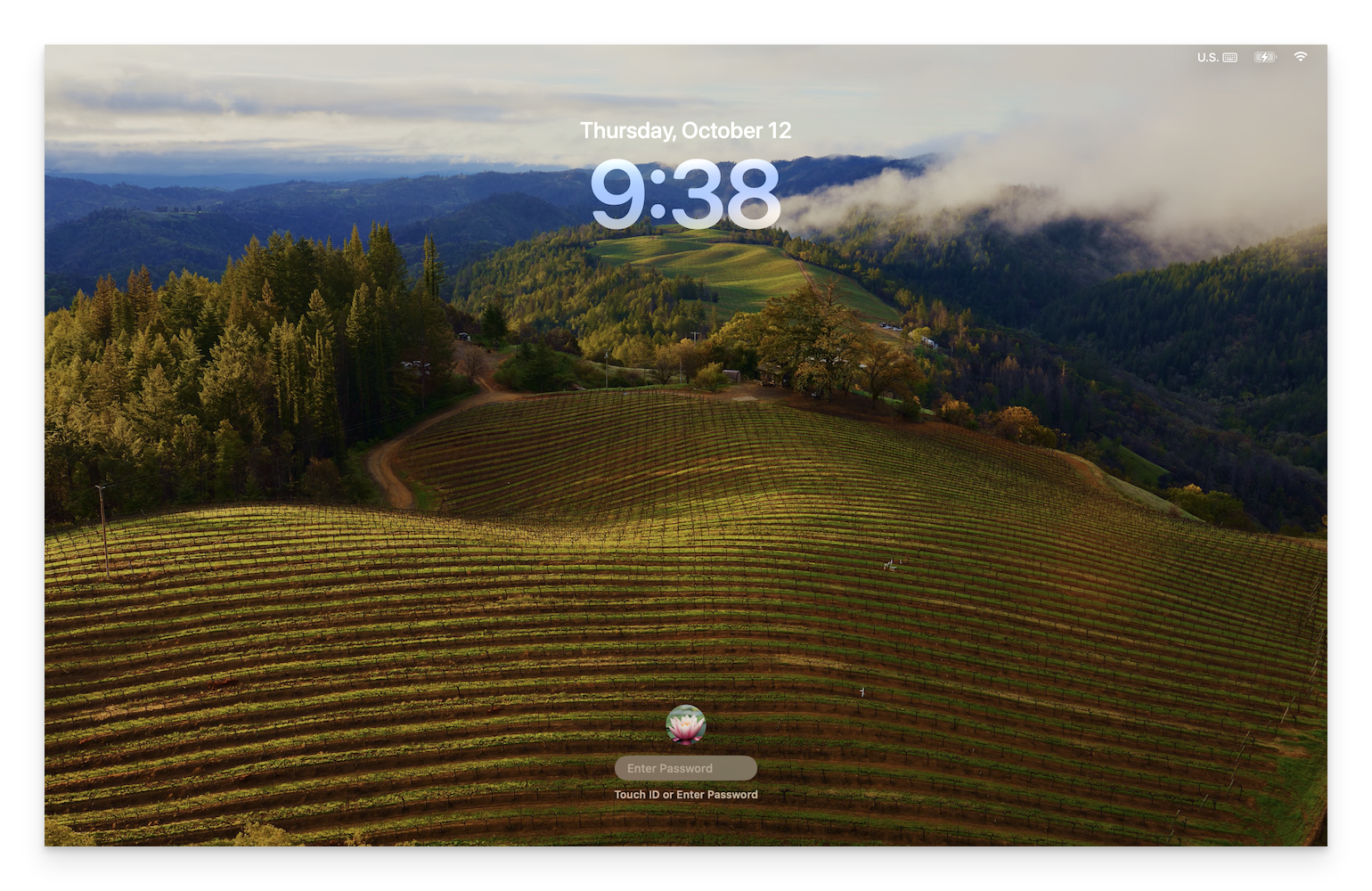 macOS Lock Screen showing the password field where users can enter their new Okta password to automatically update their local account password