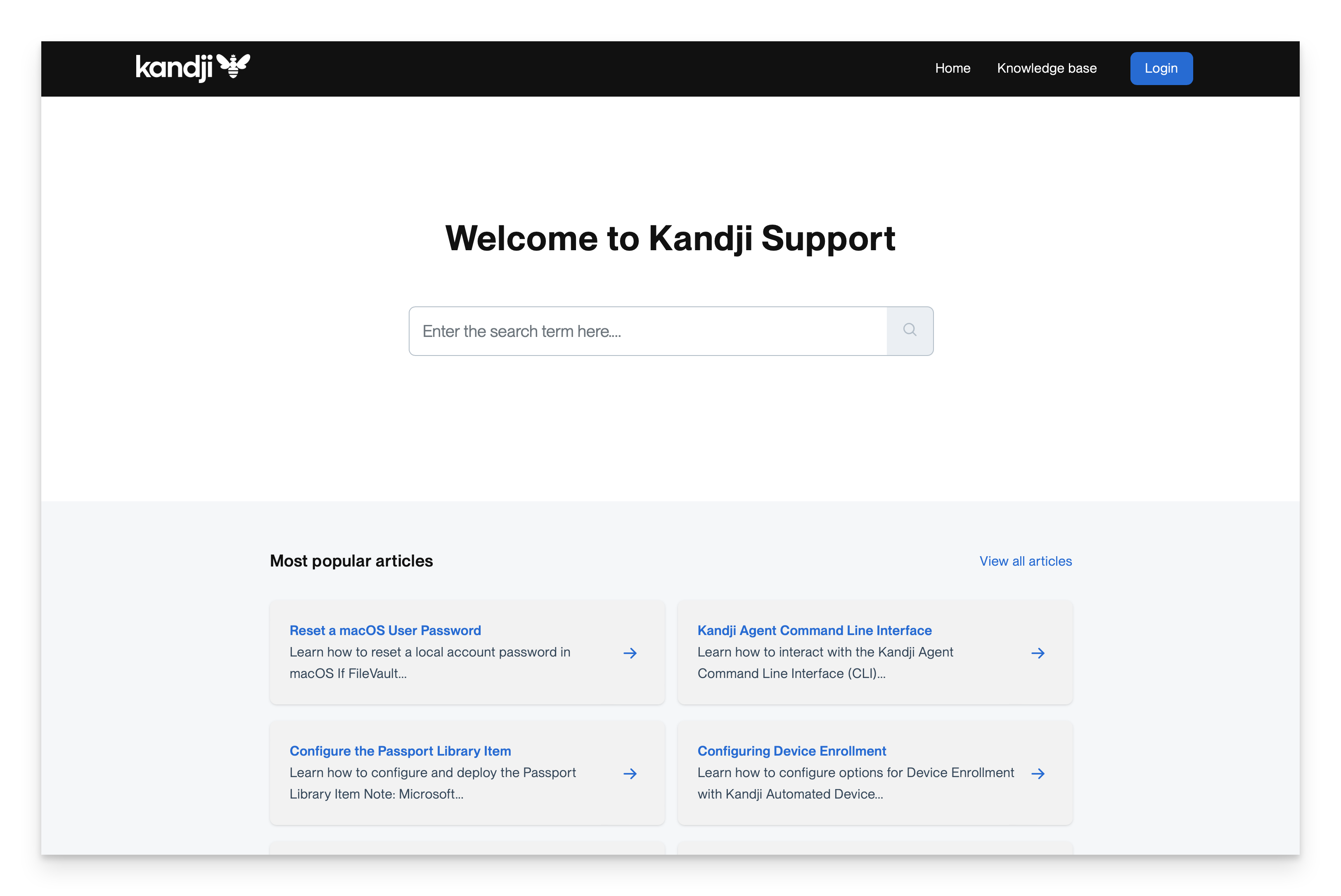 Support Customer Portal login page showing the subdomain entry field and authentication options for accessing the support portal
