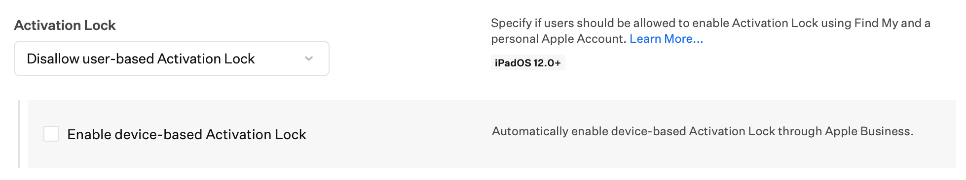 Automated Device Enrollment iPad Activation Lock