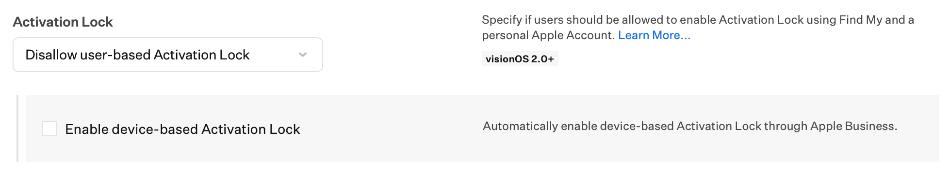 Automated Device Enrollment Vision Activation Lock