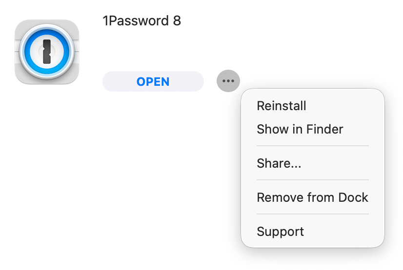 Self Service post-installation options menu