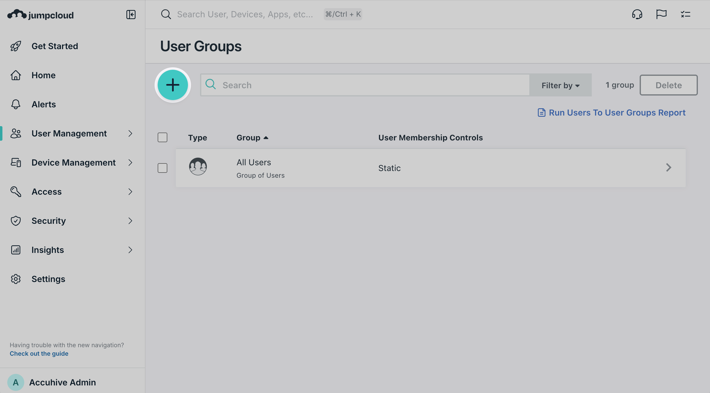 JumpCloud assign user group to SSO application